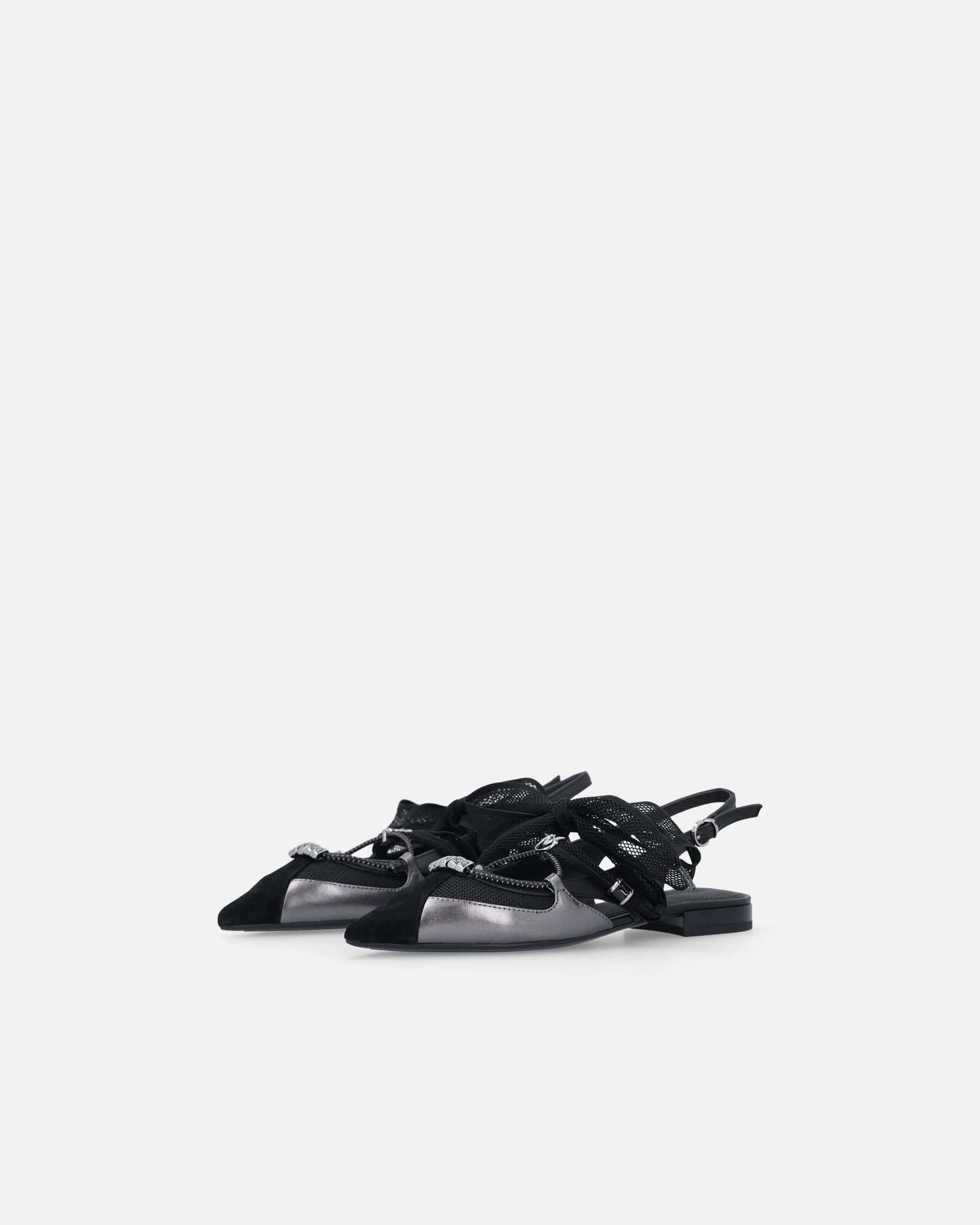 Slingback ballerinas with ties