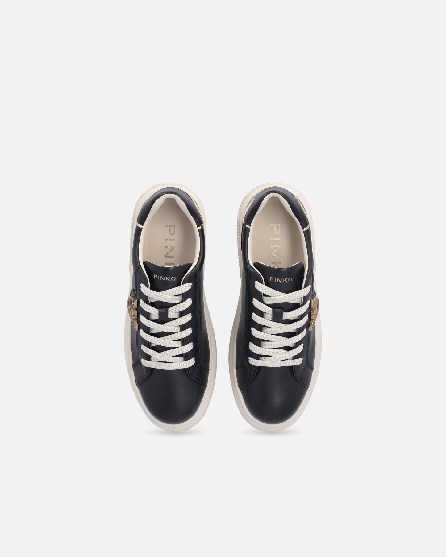 High-soled flatform sneakers with metal logo