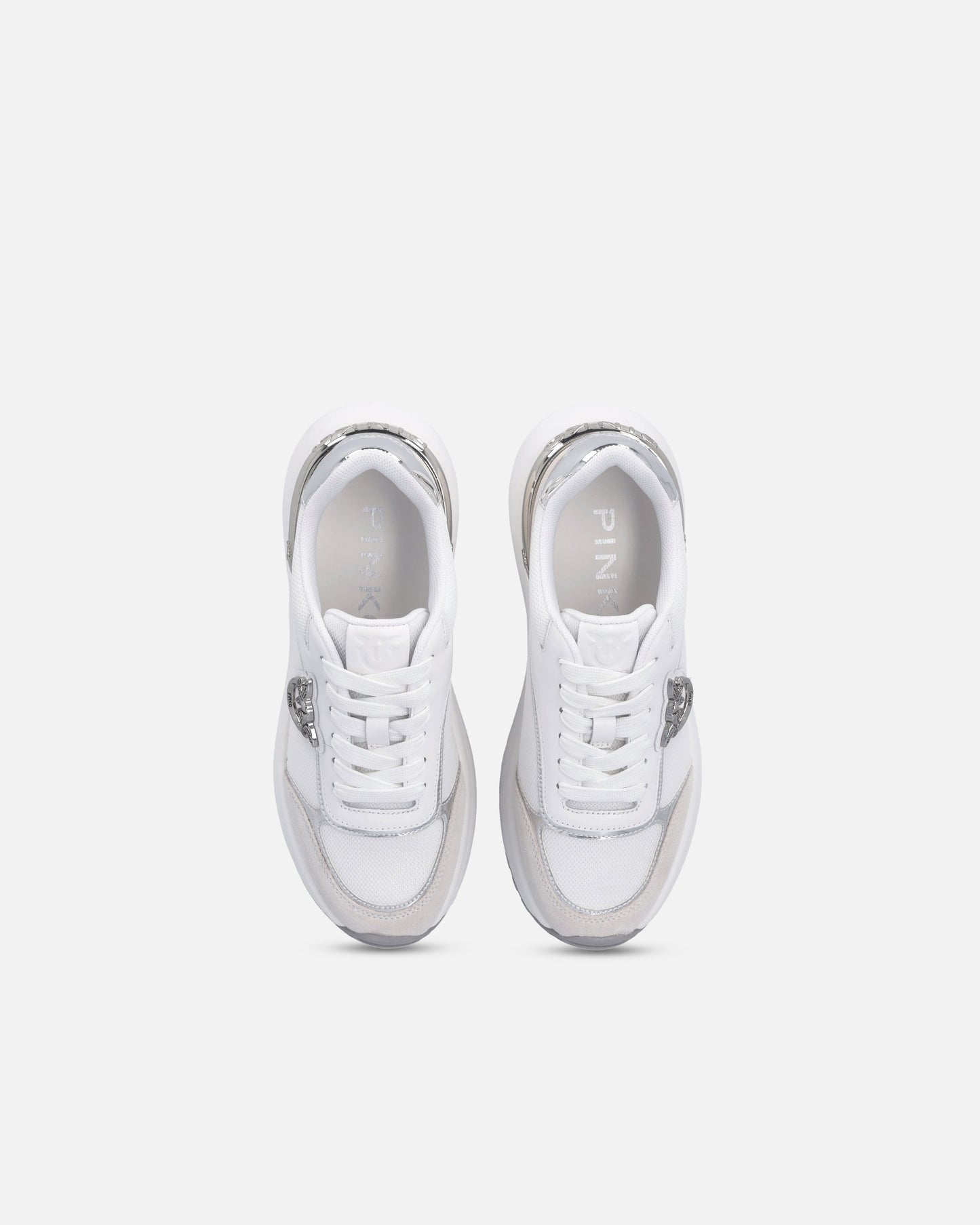 Sneakers with logo and mirror-finish details