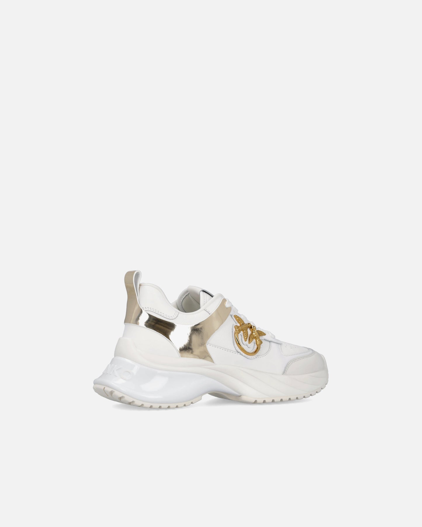 Ariel leather-effect sneakers with mirror detailing