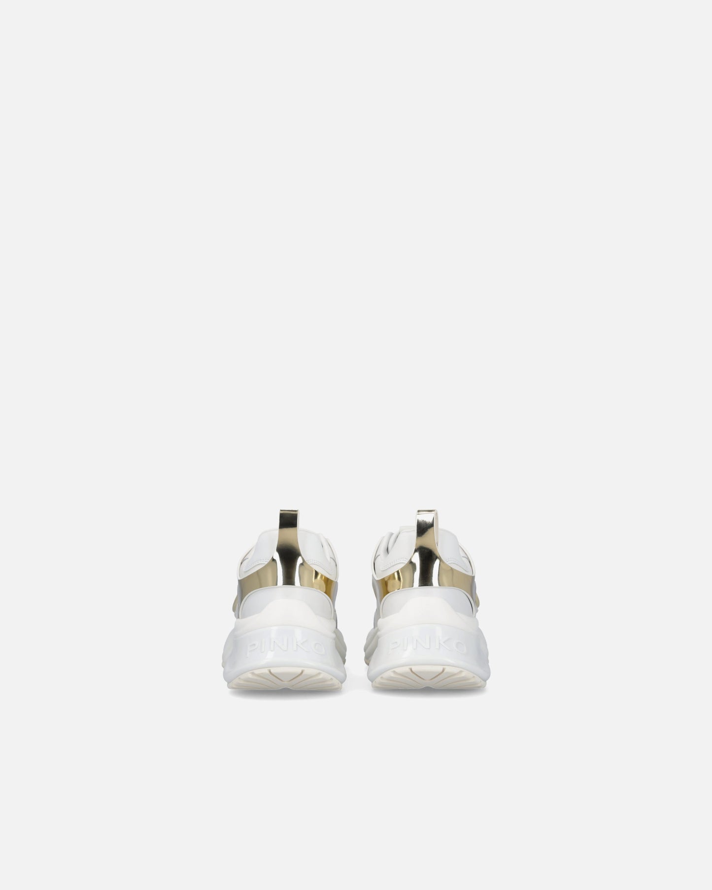 Ariel leather-effect sneakers with mirror detailing