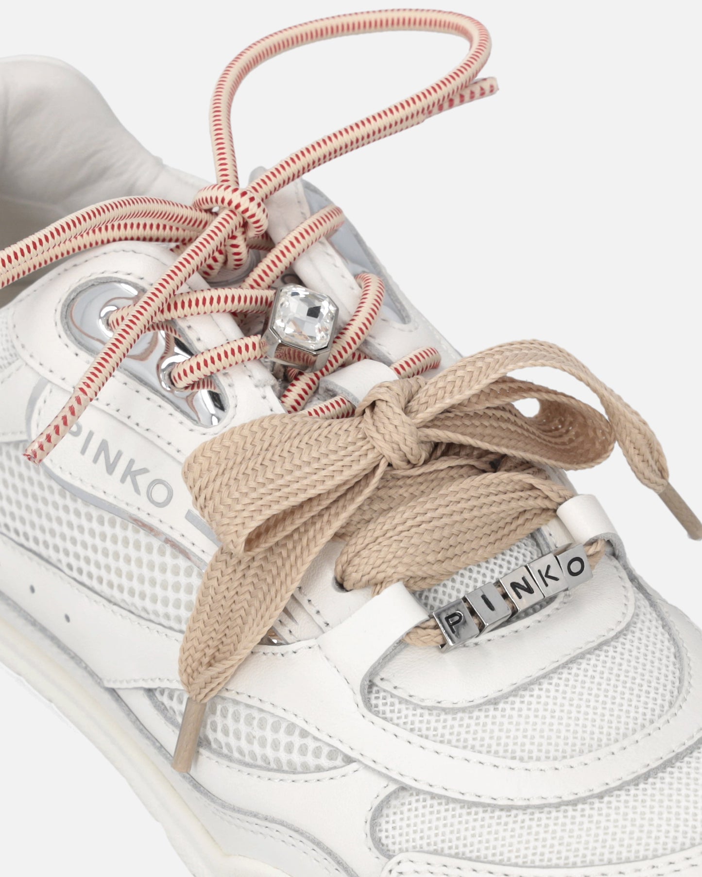 Sneakers with double laces, crystal and charms