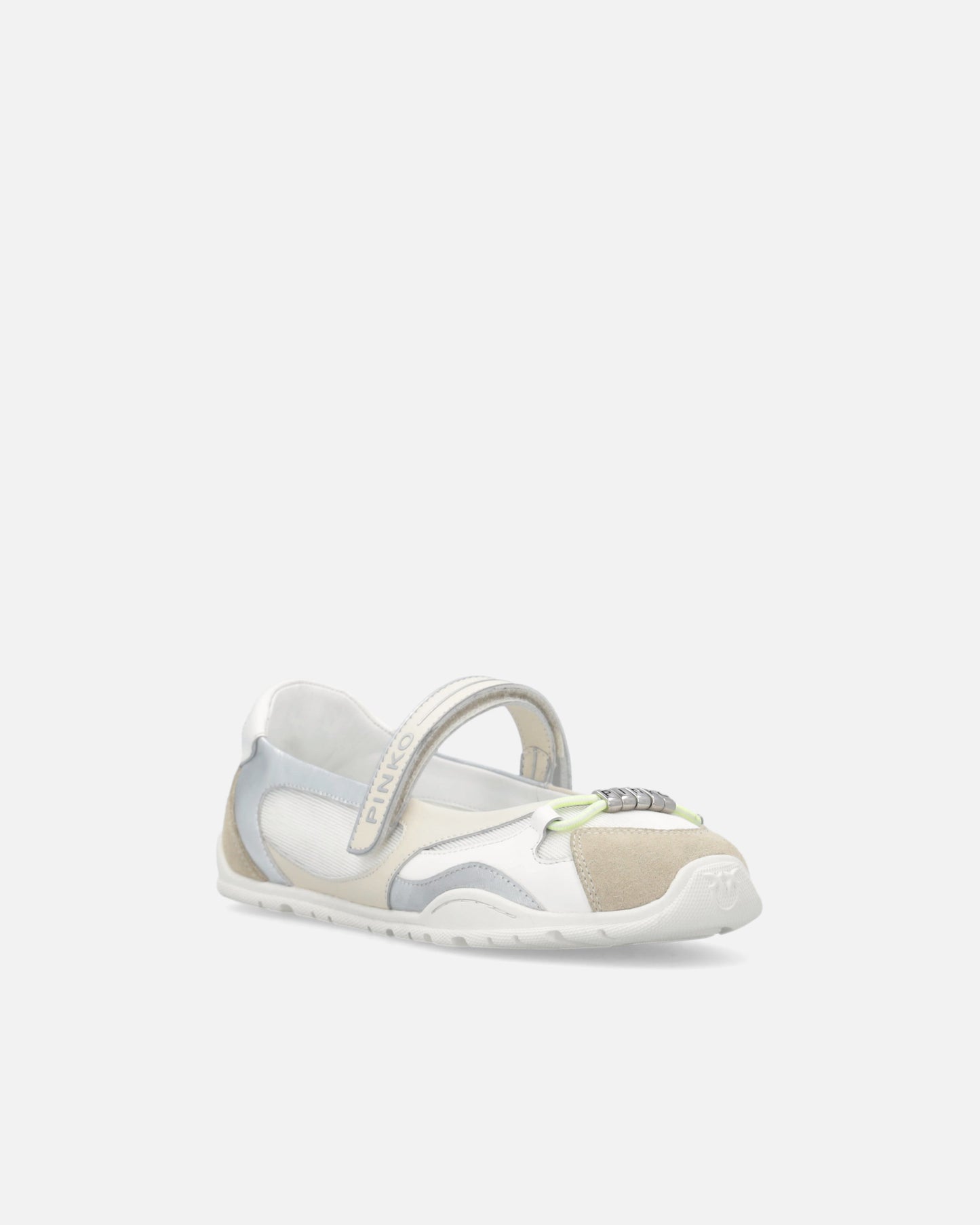 Sporty ballet flats with inserts and logo lettering