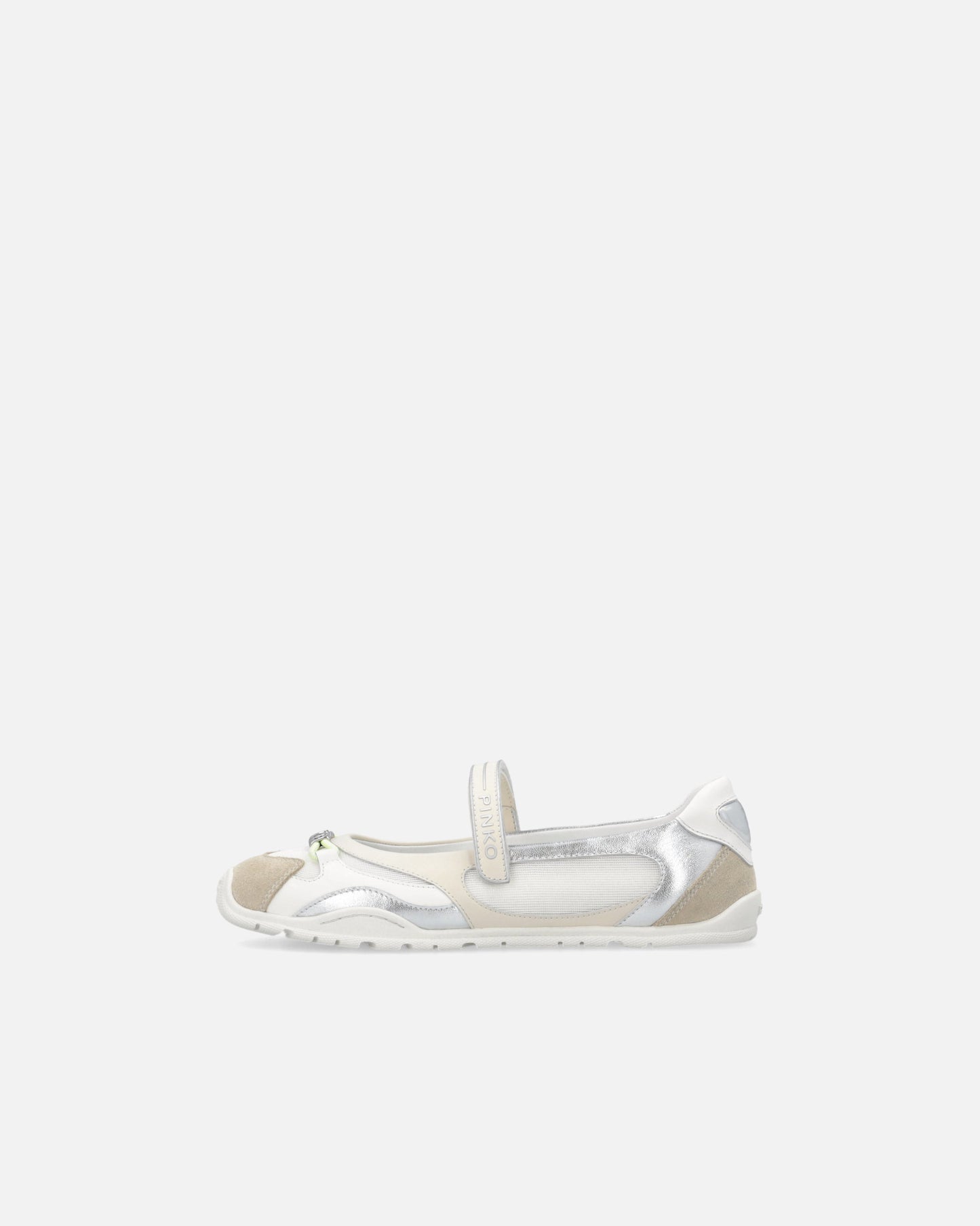 Sporty ballet flats with inserts and logo lettering