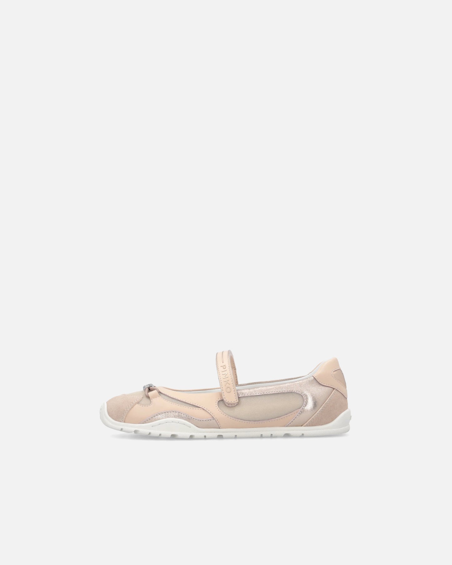 Sporty ballet flats with inserts and logo lettering