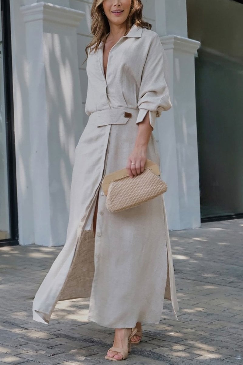 2024 Einfarbiges Maxikleid
