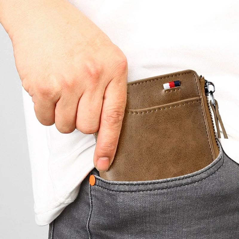 Herren Portemonnaie Reißverschluss Geldbörse ( RFID-SCHUTZ )