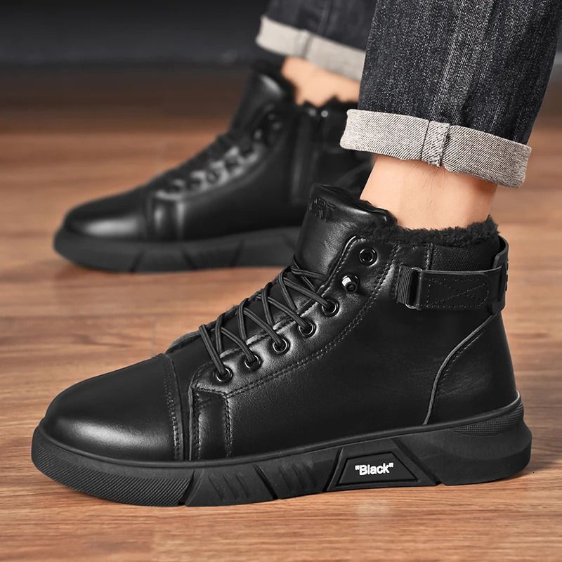 Herrenstiefel aus echtem Leder | Lässig & Vielseitig | Wasserdicht & Gefüttert