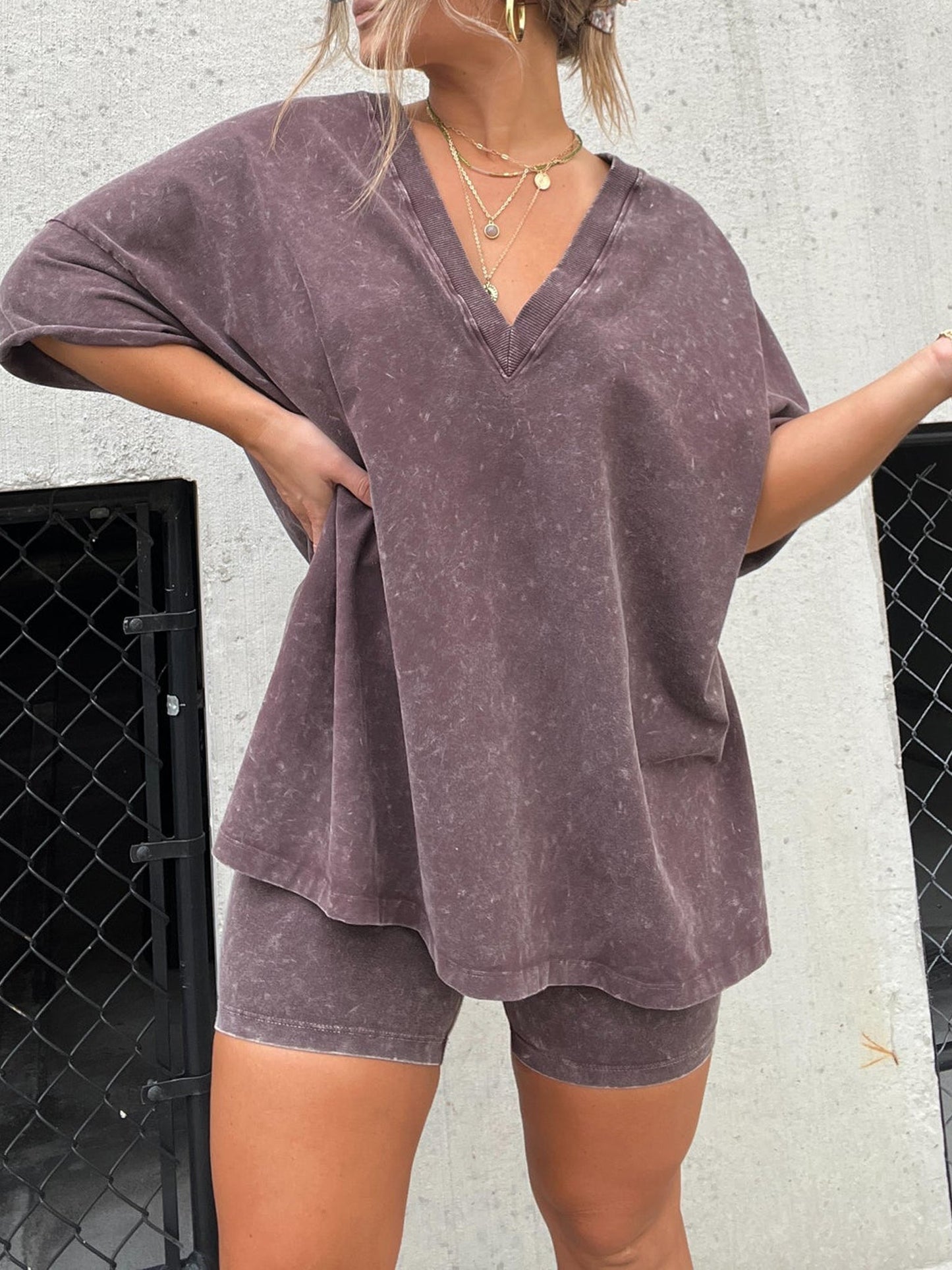 Sommerliches gewaschenes Set für Damen (2 kaufen, kostenloser Versand)