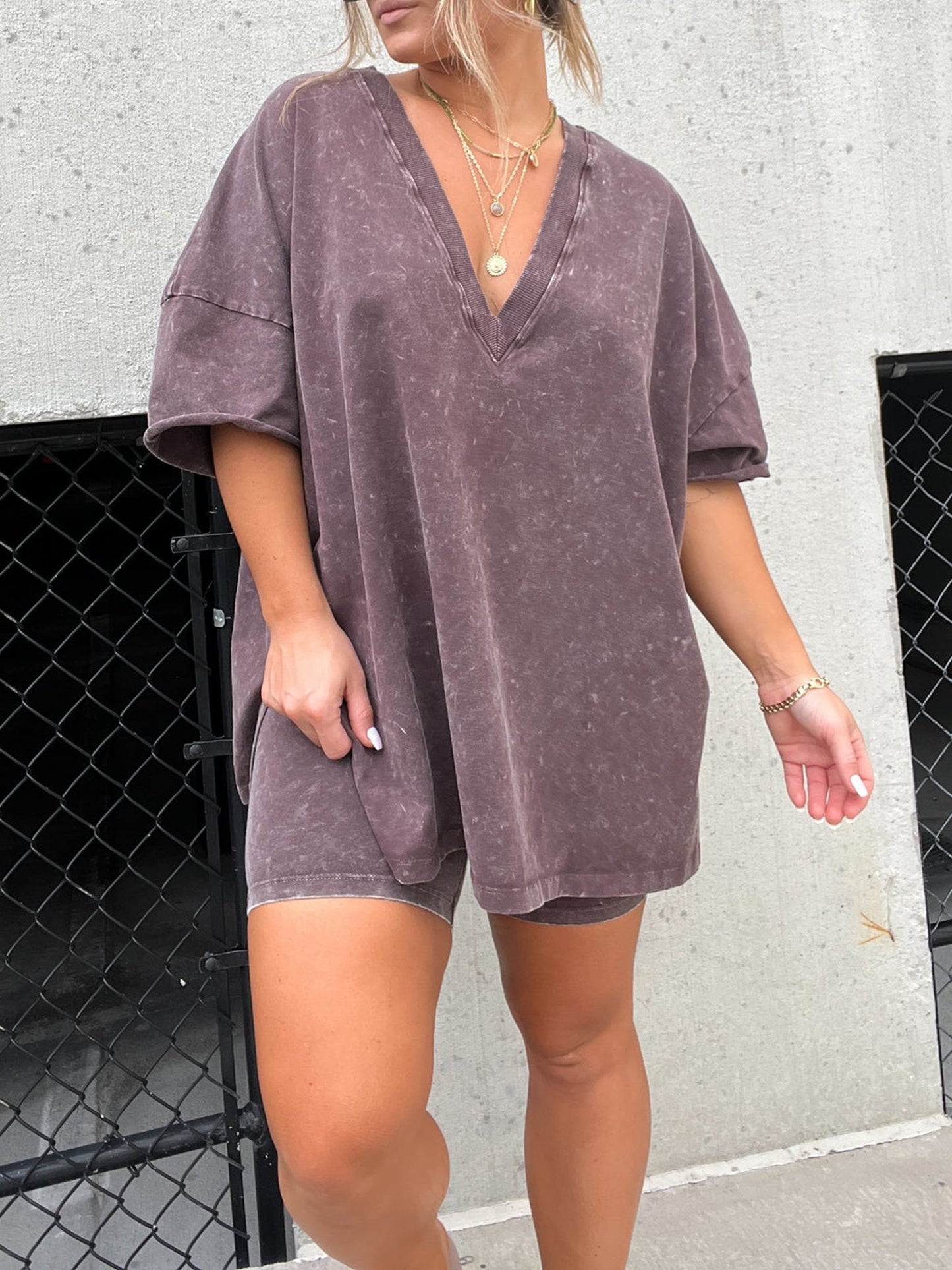 Sommerliches gewaschenes Set für Damen (2 kaufen, kostenloser Versand)