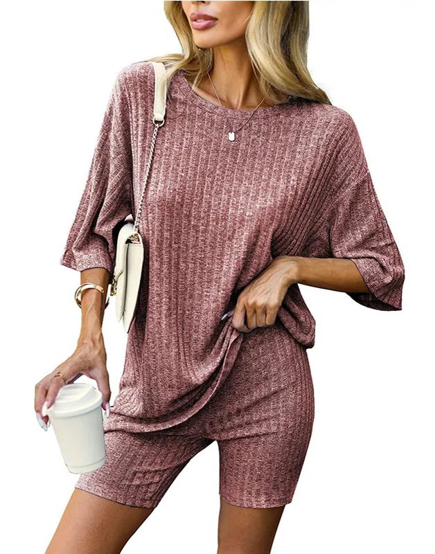 Geripptes Loungewear-Set (Zweiteiler) für Damen (2 kaufen, kostenloser Versand)