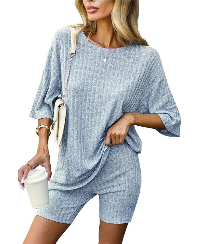 Geripptes Loungewear-Set (Zweiteiler) für Damen (2 kaufen, kostenloser Versand)