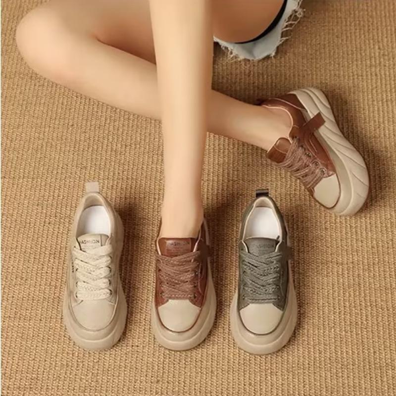 Freizeitschuhe für Damen aus Leder mit Muffinsohle